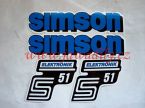 Sada samolepek 4ks (modr) - Simson S51 Elektronik